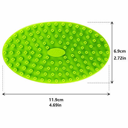 Dog Bath Brush, Green Double-Sided Shampoo Massage Brush, Adjustable Collar Handle for Grooming Short and Long Haired Pets(2Pcs)
