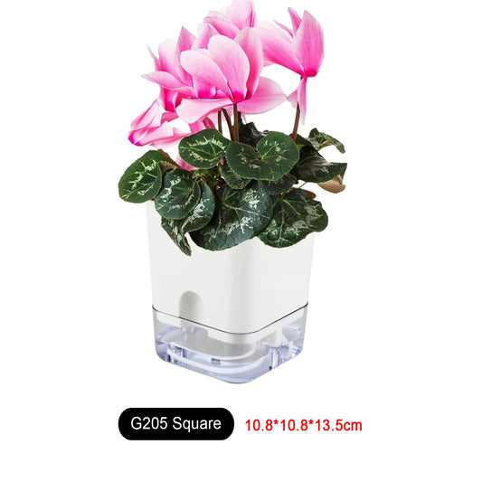 Self Watering Pot Double-Deck Magnetic Plastic Self-Absorbent Cotton Lazy Flower Pot Fashion Flowerpot Home Garden Pots Supplies